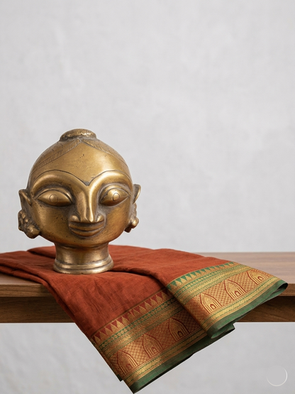 Antique Hand-Carved Brass Gauri Mukhlingam for Pooja & Sacred Decor