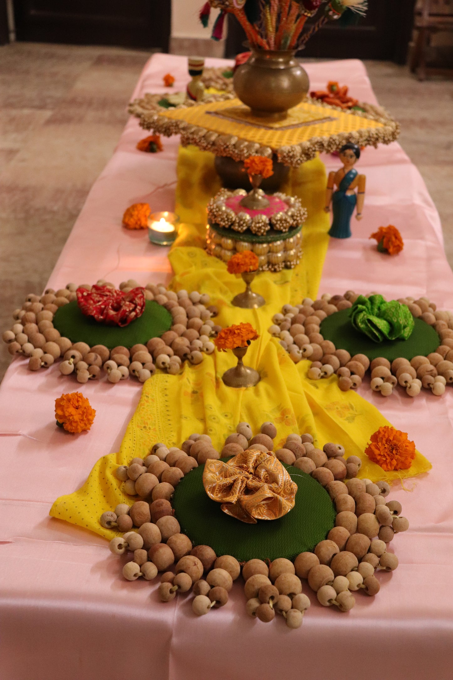 Handcrafted Yellow Table Décor Set for Festive & table Styling