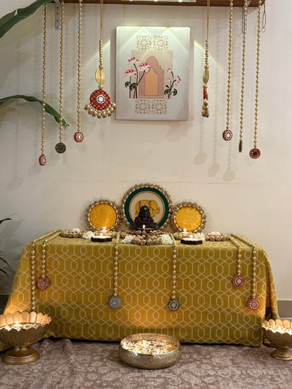 Decorthecorner x Decorchidiya – Full Mandir Decor Set (24 pcs, Mandir not included)