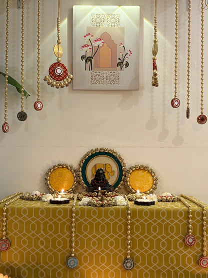 Decorthecorner x Decorchidiya – Full Mandir Decor Set (24 pcs, Mandir not included)