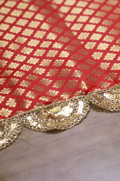 Banarasi Table  runner - various sizes - red color