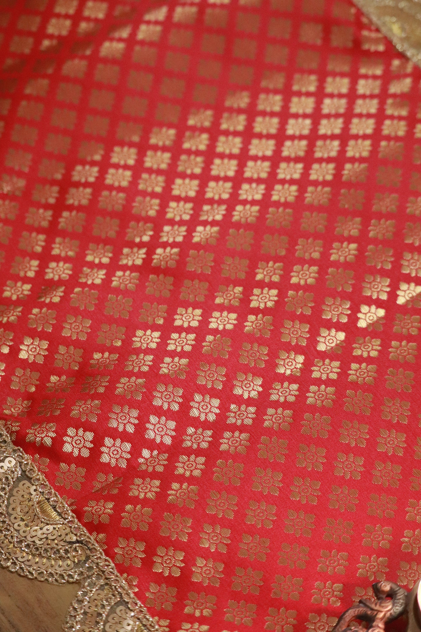 Banarasi Table  runner - various sizes - red color