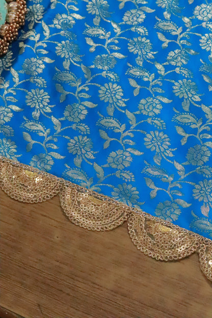 Banarasi Table  runner - various sizes - Teal blue color