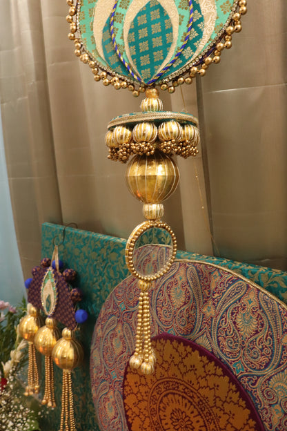 Peacock Theme Pooja Decor Set | Ganpati, Janmashtami & Festive Mandir Decoration at Home