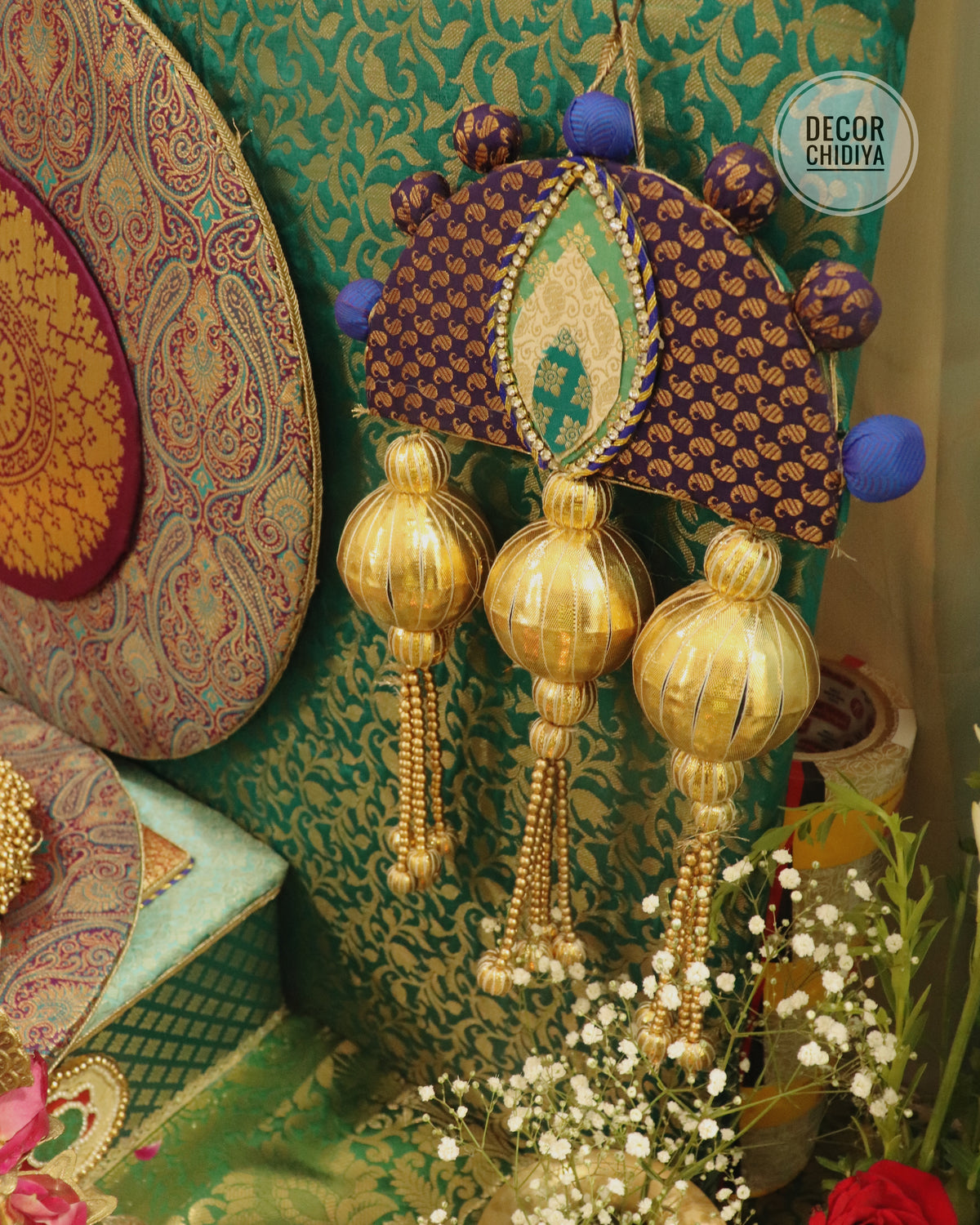 Peacock Theme Pooja Decor Set | Ganpati, Janmashtami & Festive Mandir Decoration at Home