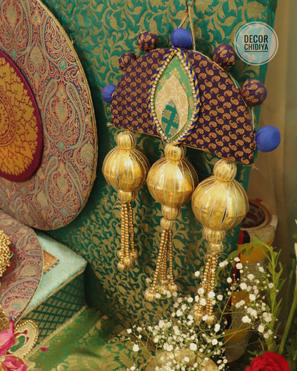 Peacock Theme Pooja Decor Set | Ganpati, Janmashtami & Festive Mandir Decoration at Home