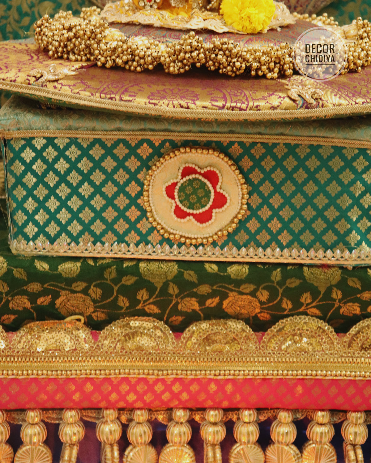 Peacock Theme Pooja Decor Set | Ganpati, Janmashtami & Festive Mandir Decoration at Home