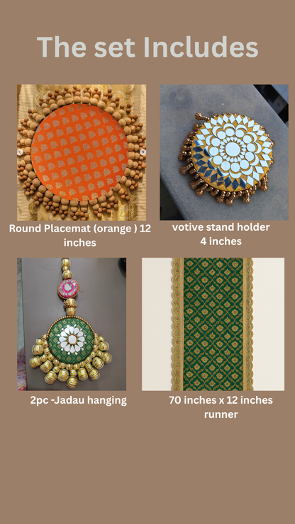 Roma _Roopaul x Decorchidiya – Full Mandir Decor Set (12 pcs, Mandir not included)