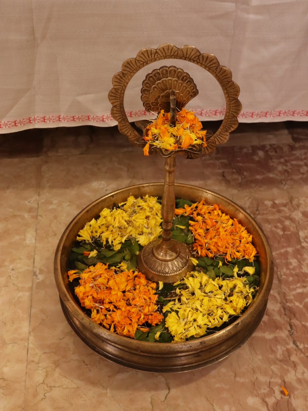 Traditional Brass Pooja Decor Setup- 8 main pcs set