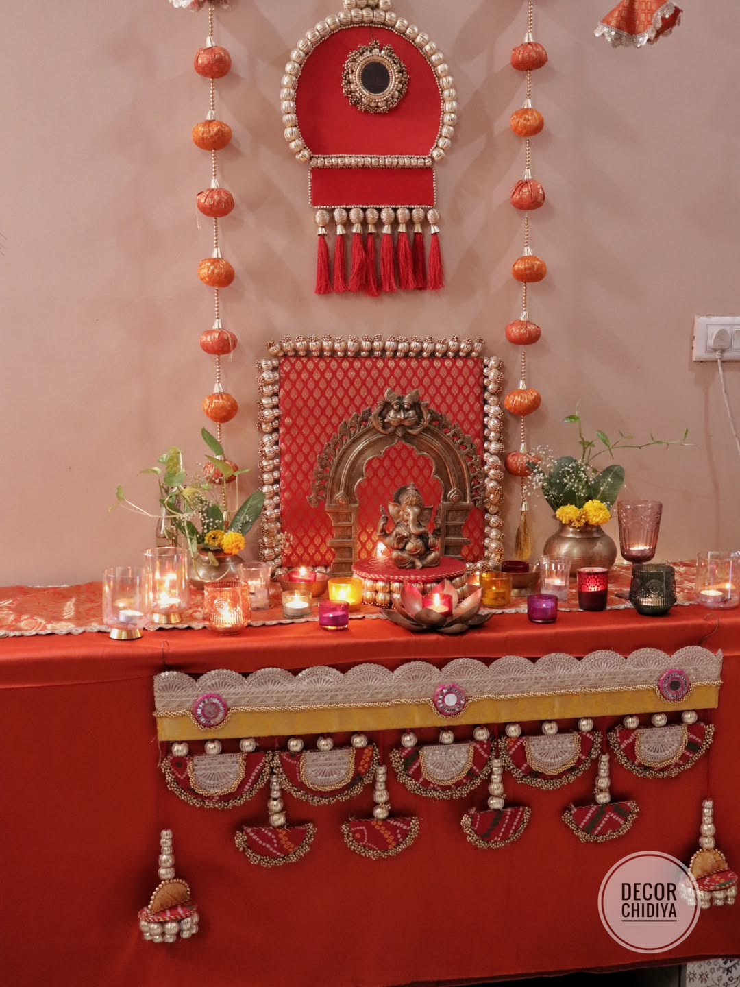Shubhrangi – Pooja Mandap decor in banarasi  for Navratri & Diwali