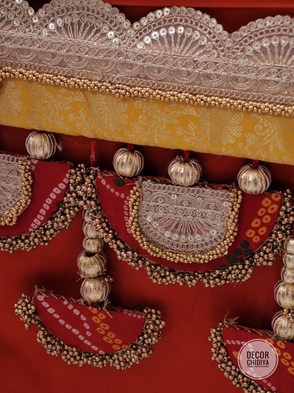 Shubhrangi – Pooja Mandap decor in banarasi  for Navratri & Diwali