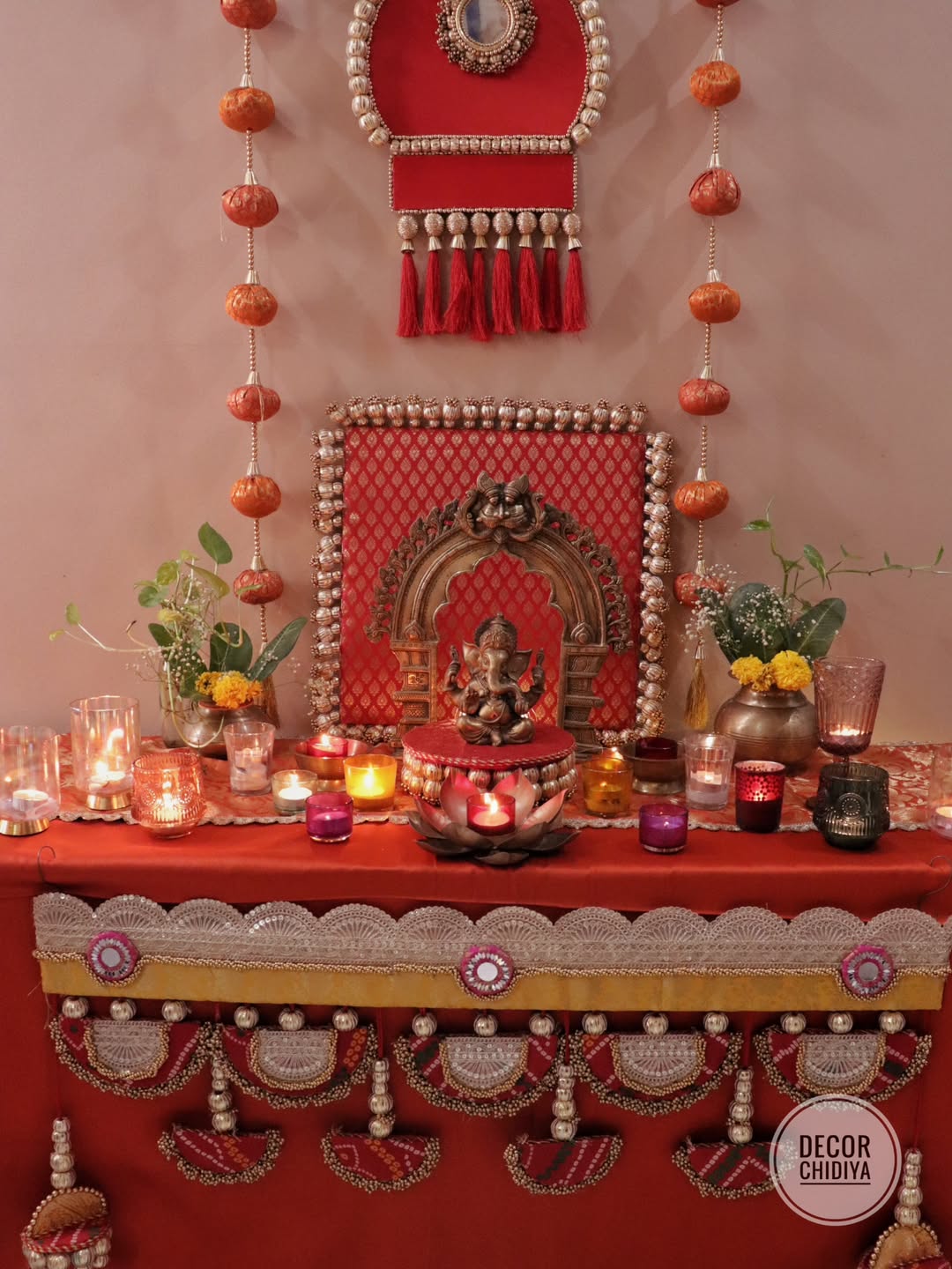 Shubhrangi – Pooja Mandap decor in banarasi  for Navratri & Diwali
