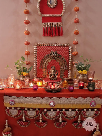 Shubhrangi – Pooja Mandap decor in banarasi  for Navratri & Diwali