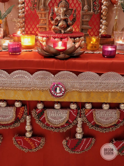 Shubhrangi – Pooja Mandap decor in banarasi  for Navratri & Diwali