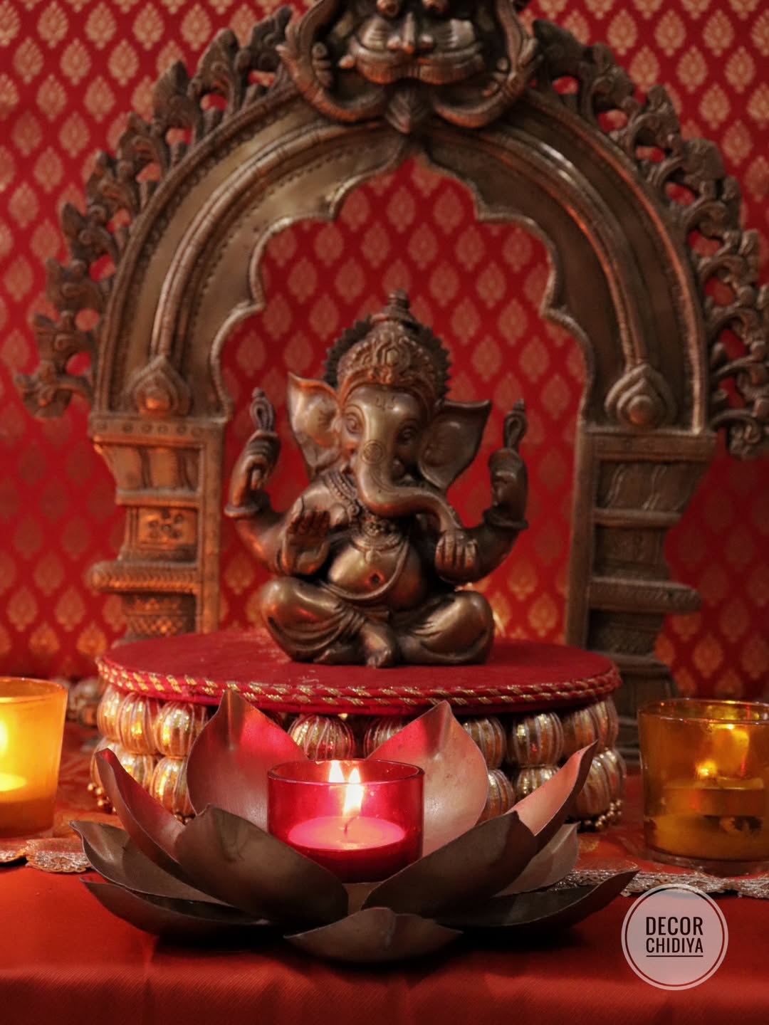 Shubhrangi – Pooja Mandap decor in banarasi  for Navratri & Diwali