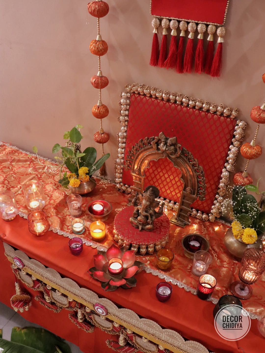 Shubhrangi – Pooja Mandap decor in banarasi  for Navratri & Diwali