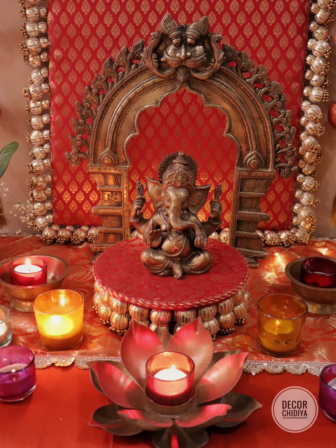 Shubhrangi – Pooja Mandap decor in banarasi  for Navratri & Diwali