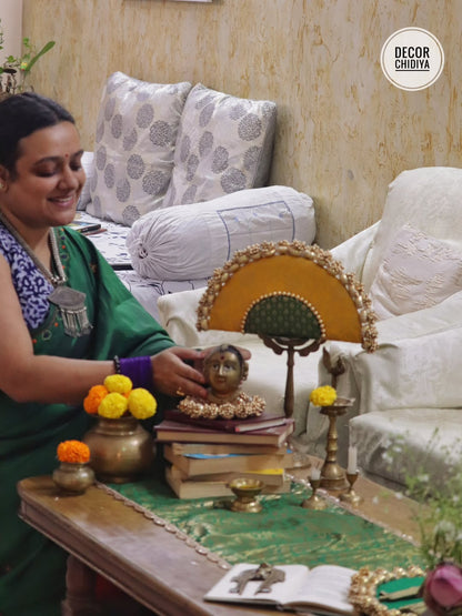 Green Gauri Mukh Coffee Table decor  – Handcrafted Indian Decor