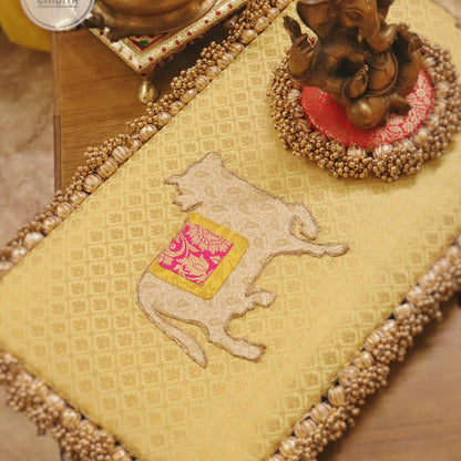 shubh labh mandir placemat rectangular  - 12 x 23 inches