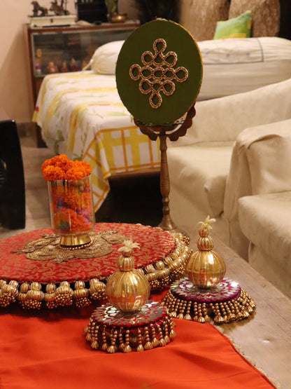 Traditional Festive Coffee Table Decor Ensemble