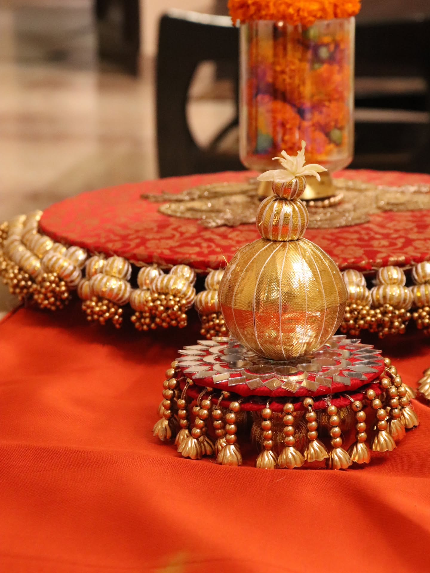 Traditional Festive Coffee Table Decor Ensemble