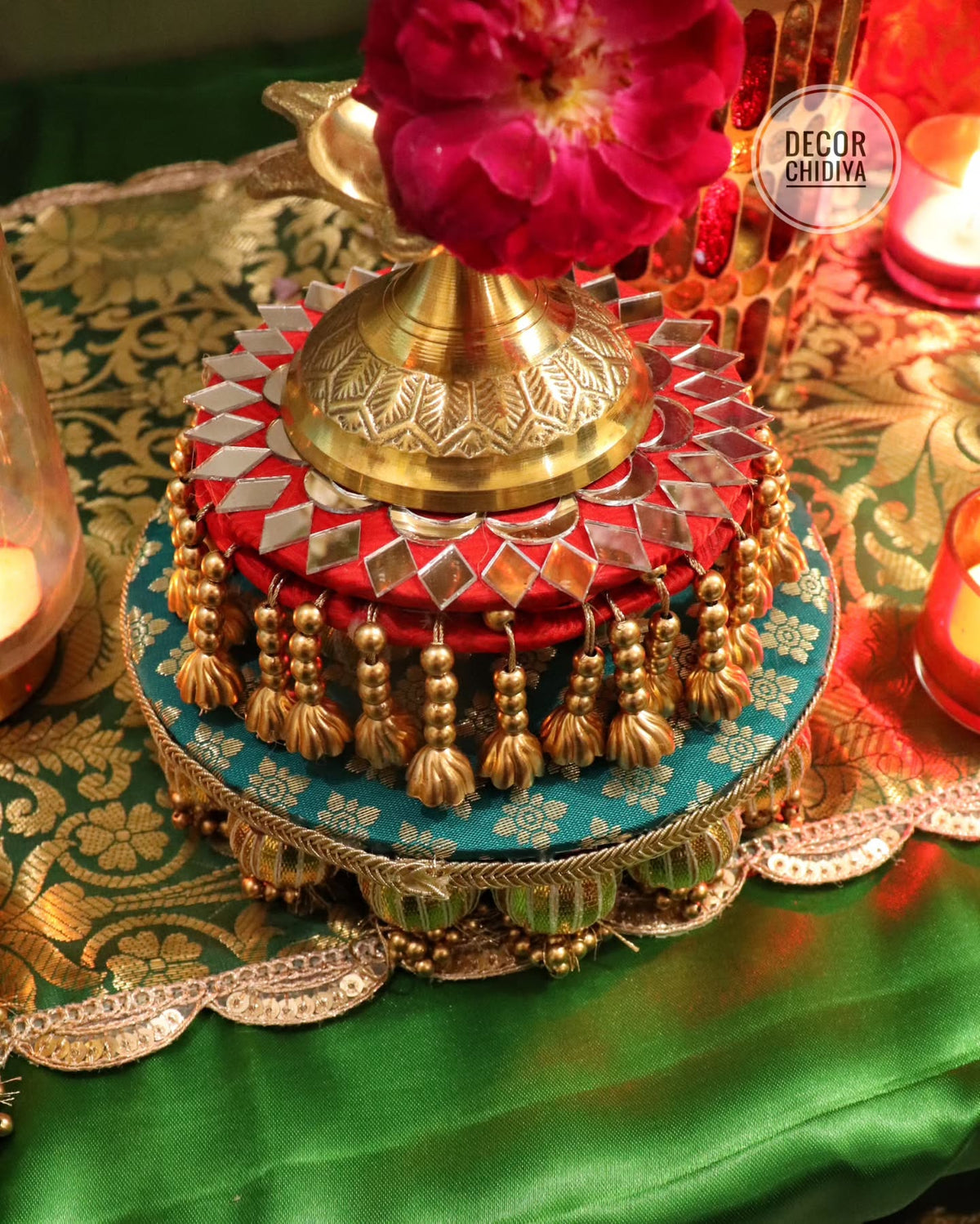 Rajwada Theme Pooja Decor Set | Ganpati, Janmashtami & Festive Mandir Decoration at Home (Copy)