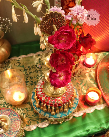 Rajwada Theme Pooja Decor Set | Ganpati, Janmashtami & Festive Mandir Decoration at Home (Copy)