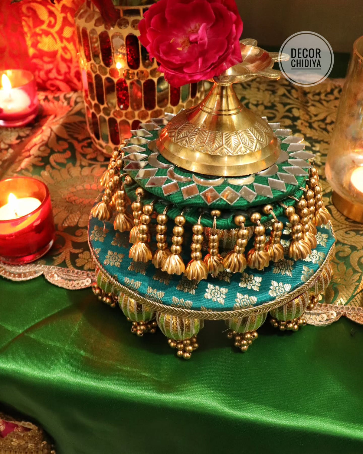 Rajwada Theme Pooja Decor Set | Ganpati, Janmashtami & Festive Mandir Decoration at Home (Copy)