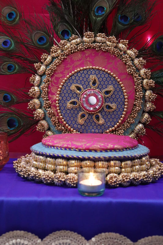 Morni Thangat Kare – Peacock Theme singhasana set - various sizes