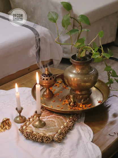 Kamal Roop – Handcrafted Brass Decor Combo | Lotus Design Indian Handicraft for Home & Puja Space