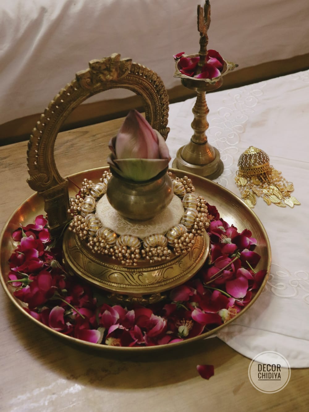 Kamal Roop – Handcrafted Brass Decor Combo | Lotus Design Indian Handicraft for Home & Puja Space