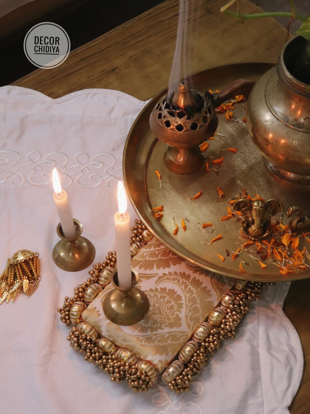 Kamal Roop – Handcrafted Brass Decor Combo | Lotus Design Indian Handicraft for Home & Puja Space