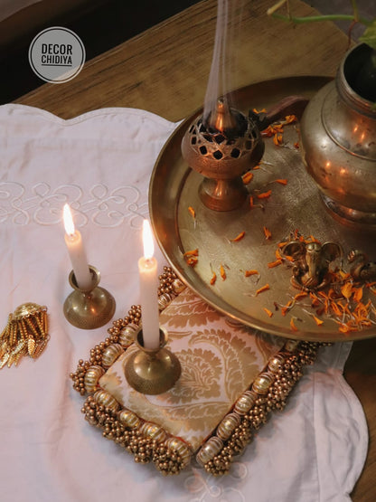 Kamal Roop – Handcrafted Brass Decor Combo | Lotus Design Indian Handicraft for Home & Puja Space