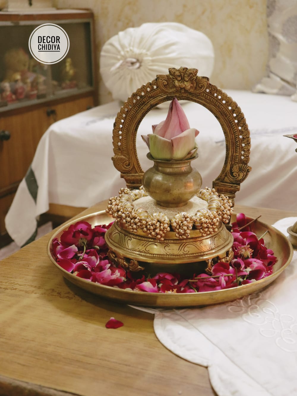 Kamal Roop – Handcrafted Brass Decor Combo | Lotus Design Indian Handicraft for Home & Puja Space