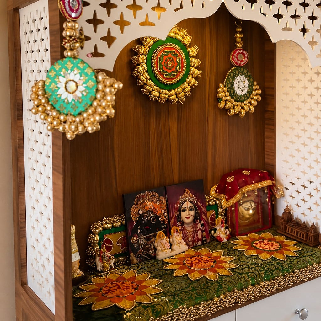 Roma _Roopaul x Decorchidiya – Full Mandir Decor Set (7 pcs, Mandir not included)