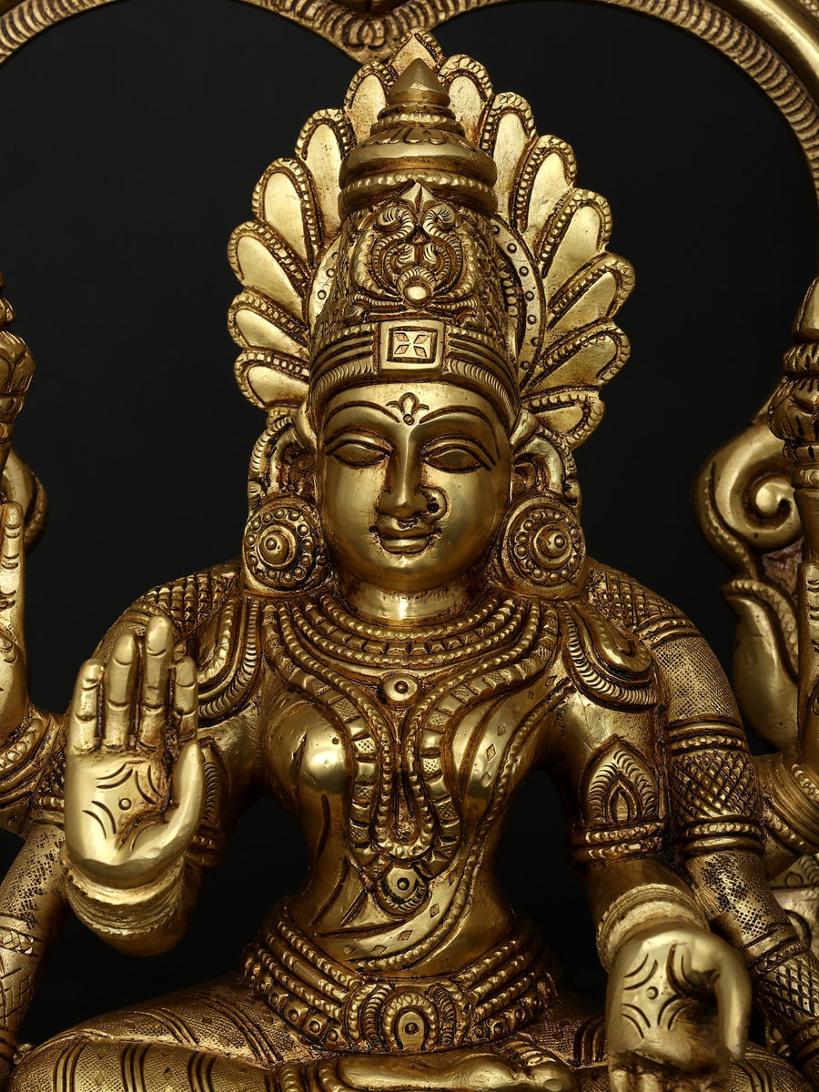22" Lord Tirupati Balaji Venkateshvara & Padmavathi Brass Statue Pair | Premium Brass Hindu God Idol Set for Home Decor & Pooja