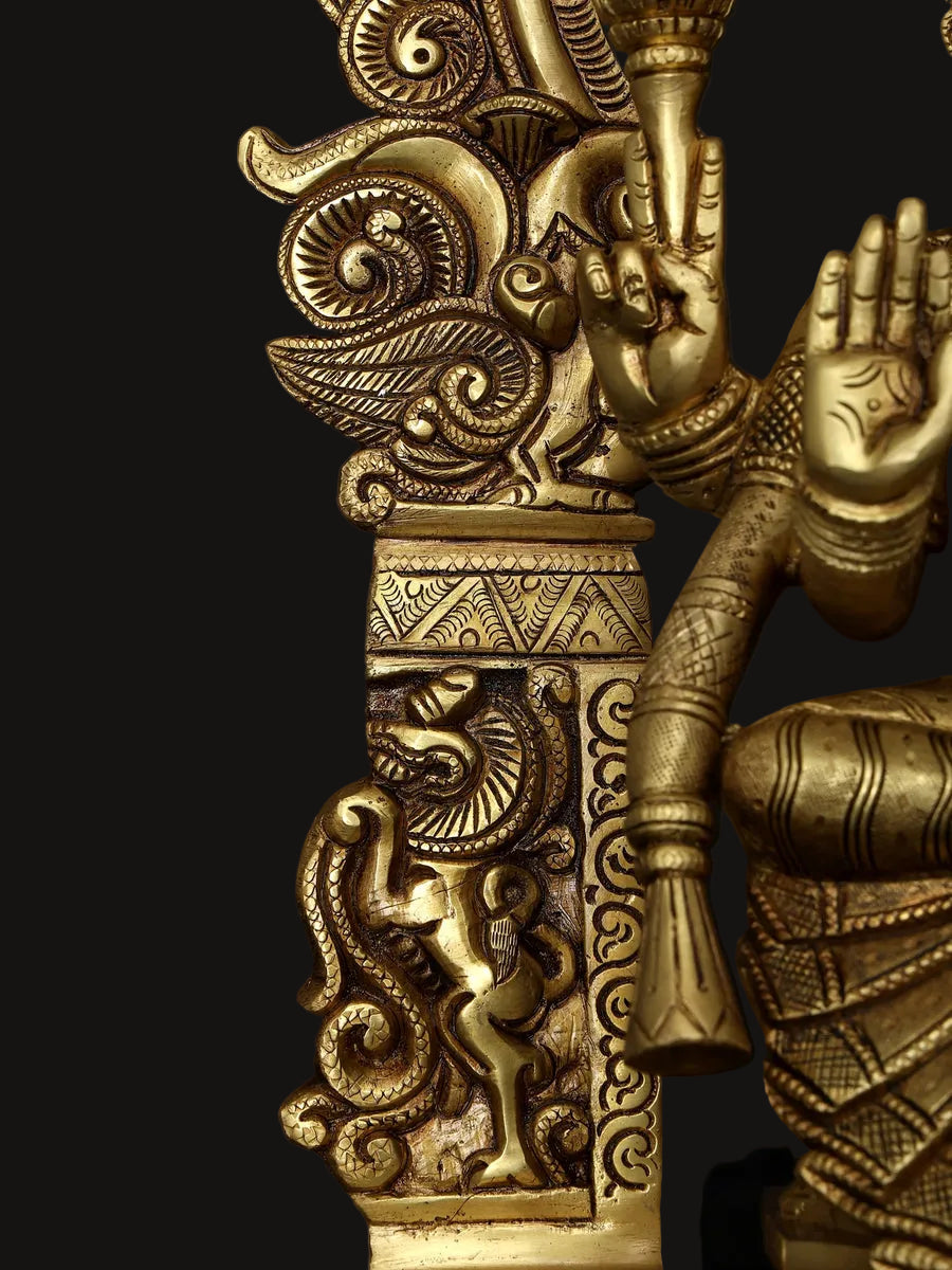 22" Lord Tirupati Balaji Venkateshvara & Padmavathi Brass Statue Pair | Premium Brass Hindu God Idol Set for Home Decor & Pooja