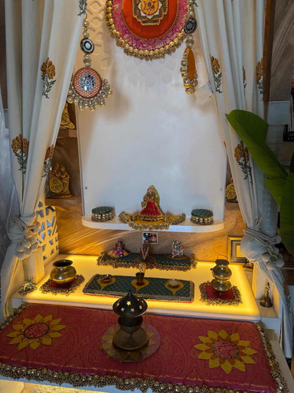 Ramna Home Rhythm x Decorchidiya Home Mandir Decor Set – Multi-Piece Festive & Floral Collection