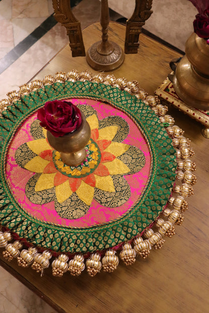 Hunar – Gajon ka Utsav- vibrant  | Handmade Banarasi patchwork Table Decor | Various Sizes