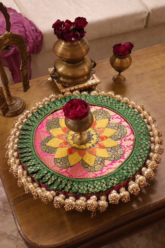 Hunar – Gajon ka Utsav- vibrant  | Handmade Banarasi patchwork Table Decor | Various Sizes