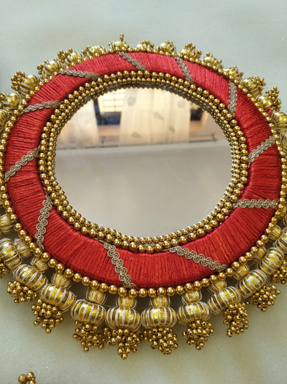 Laal Kalsi Placemat – Maroon & Gold Brocade Table Mat