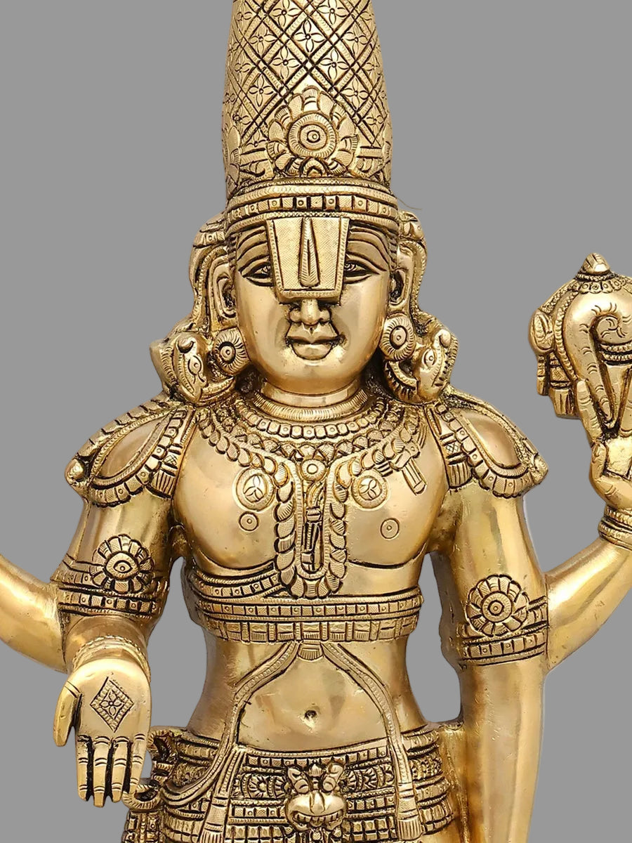 22" and 19 inches  Lord Tirupati Balaji Venkateshvara & Padmavathi Brass Statue Pair | Premium Brass Hindu God Idol Set for Home Decor & Pooja (Copy)