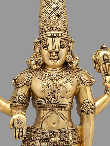 22" and 19 inches  Lord Tirupati Balaji Venkateshvara & Padmavathi Brass Statue Pair | Premium Brass Hindu God Idol Set for Home Decor & Pooja (Copy)