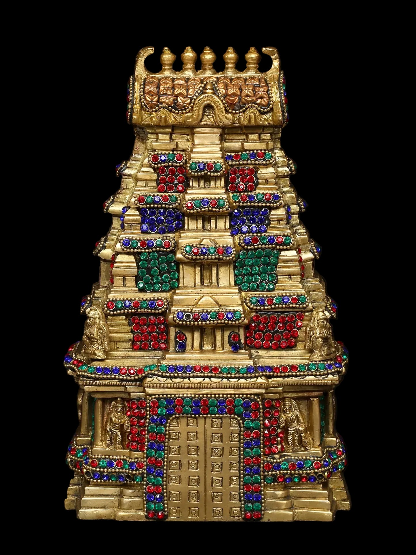 9" Meenakshi Temple Brass Sculpture | Antique Brass Temple Idol | Traditional Indian Home Decor Statue