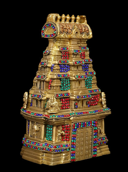 9" Meenakshi Temple Brass Sculpture | Antique Brass Temple Idol | Traditional Indian Home Decor Statue