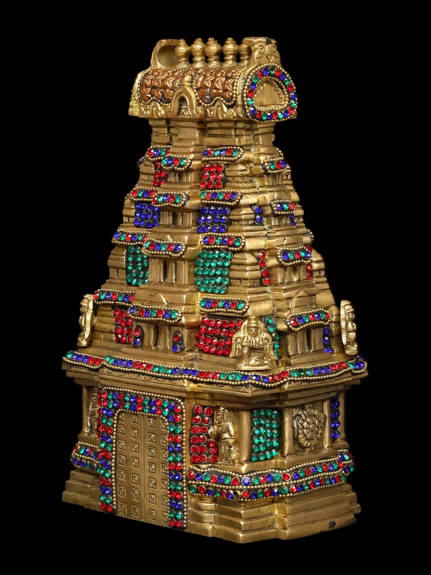 9" Meenakshi Temple Brass Sculpture | Antique Brass Temple Idol | Traditional Indian Home Decor Statue