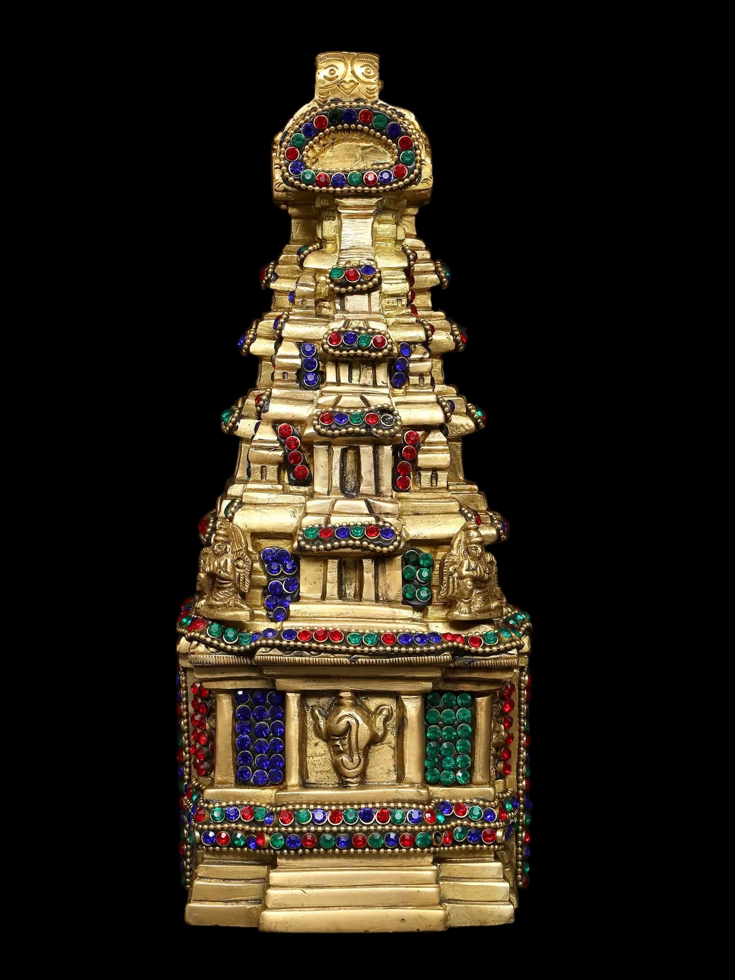9" Meenakshi Temple Brass Sculpture | Antique Brass Temple Idol | Traditional Indian Home Decor Statue