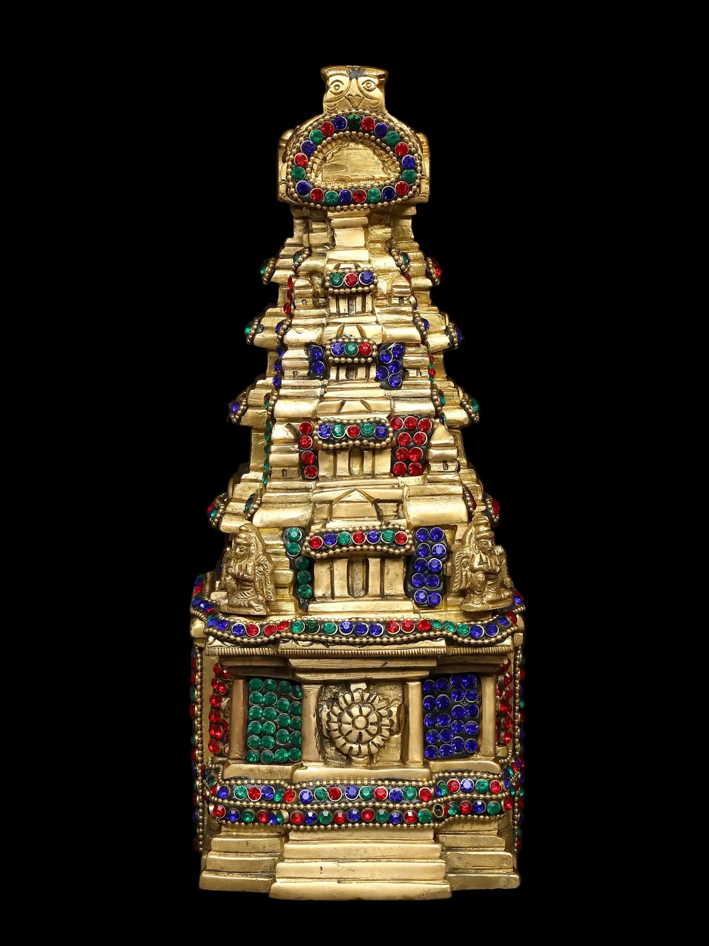 9" Meenakshi Temple Brass Sculpture | Antique Brass Temple Idol | Traditional Indian Home Decor Statue