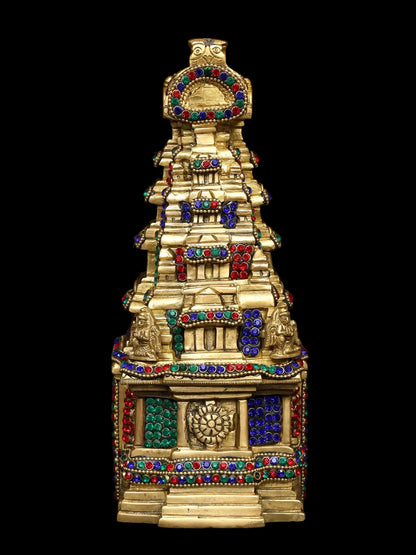 9" Meenakshi Temple Brass Sculpture | Antique Brass Temple Idol | Traditional Indian Home Decor Statue